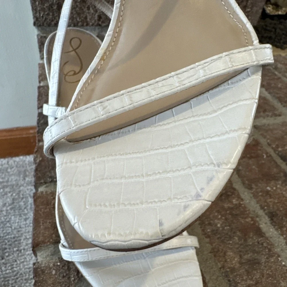 Sam Edelman Doran Strappy Sandal‎ Ivory Cream White Croc Women Size 11 #149